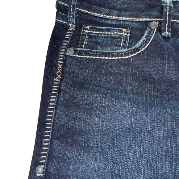 Silver AIKO Women’s Denim Jeans Size 30/31 NWOT Bootcut Dark With Fading Lowrise - Picture 8 of 9